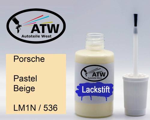 Porsche, Pastel Beige, LM1N / 536: 20ml Lackstift, von ATW Autoteile West.